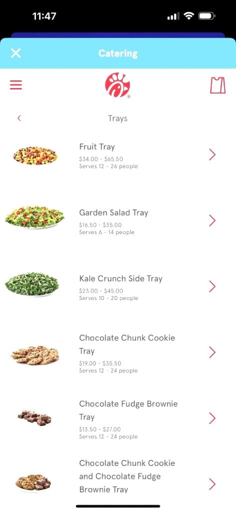 Chick Fil A Party Tray Sizes