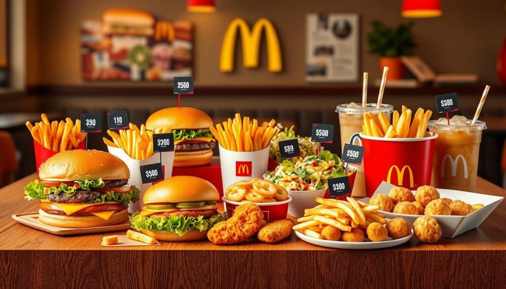 McDonald's lunch and dinner menu with prices